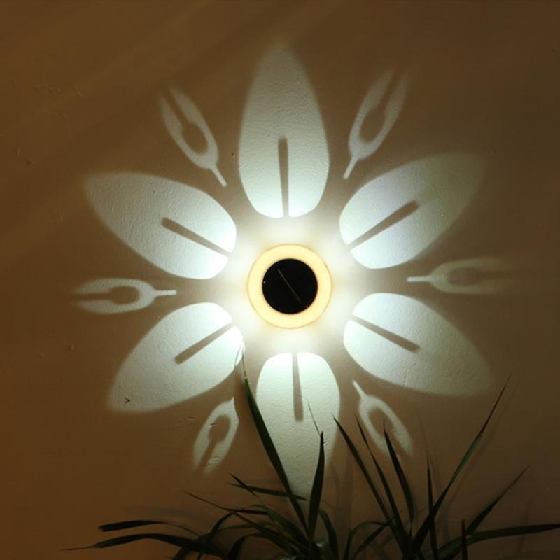 Solar Flower Pattern Wall Light For Garden Patio And Outdoor Landscape Decor 6