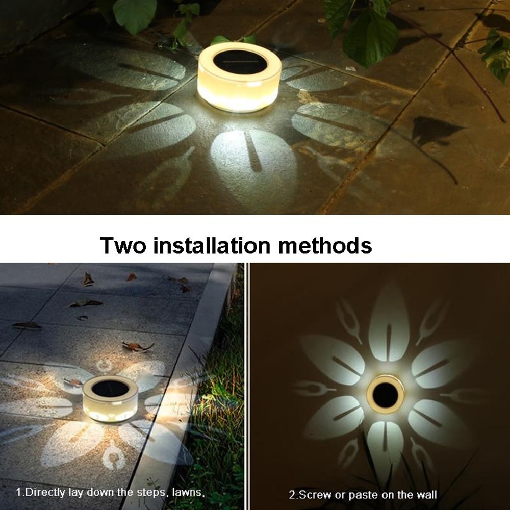 Solar Flower Pattern Wall Light For Garden Patio And Outdoor Landscape Decor 3