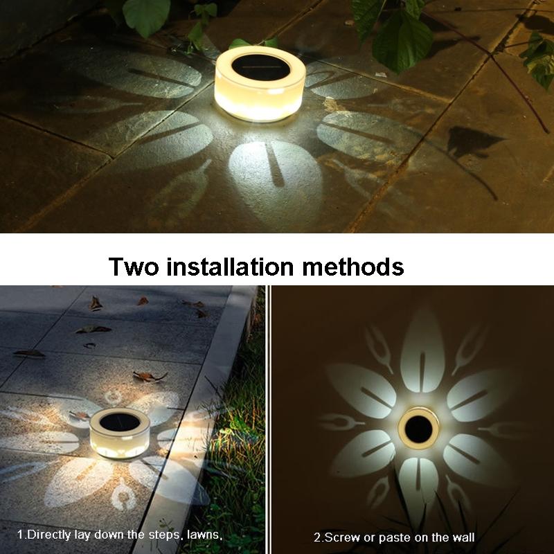 Solar Flower Pattern Wall Light For Garden Patio And Outdoor Landscape Decor 3