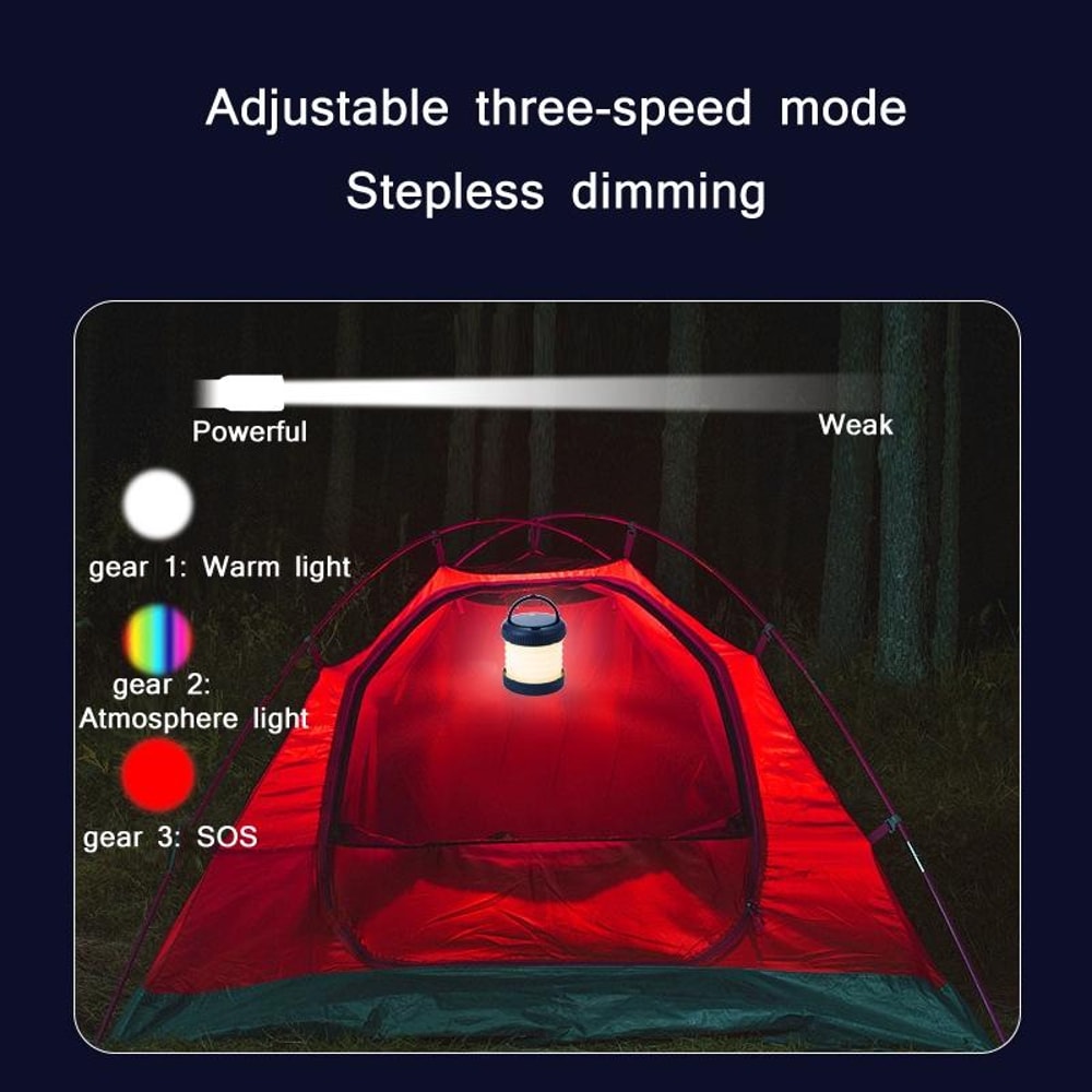 FoldLite Magnetic Camping Lantern With SOS Emergency Light USBC Rechargeable Foldable Design 6