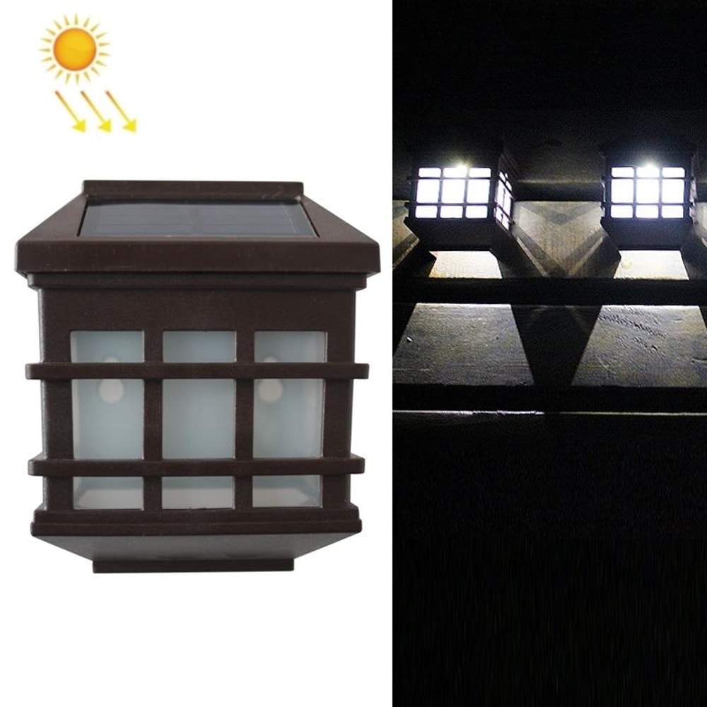 Solar LED Wall Light Outdoor Waterproof Garden Fence Lamp With Auto Dusk To Dawn Sensor 6