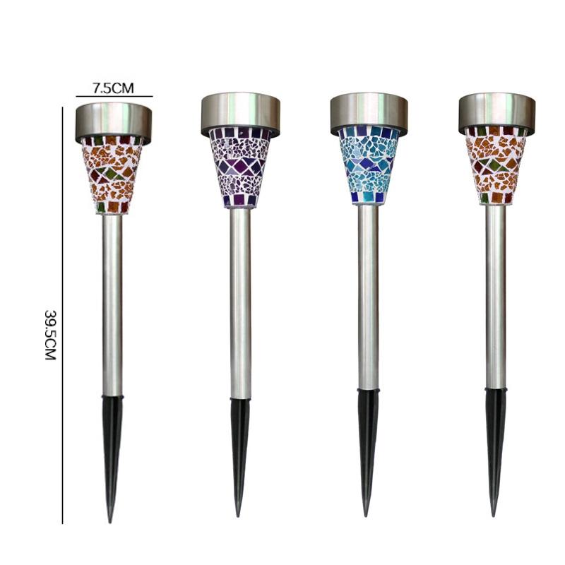 Solar Mosaic Garden Wall Lights IP65 Waterproof LED Pathway Decor 2
