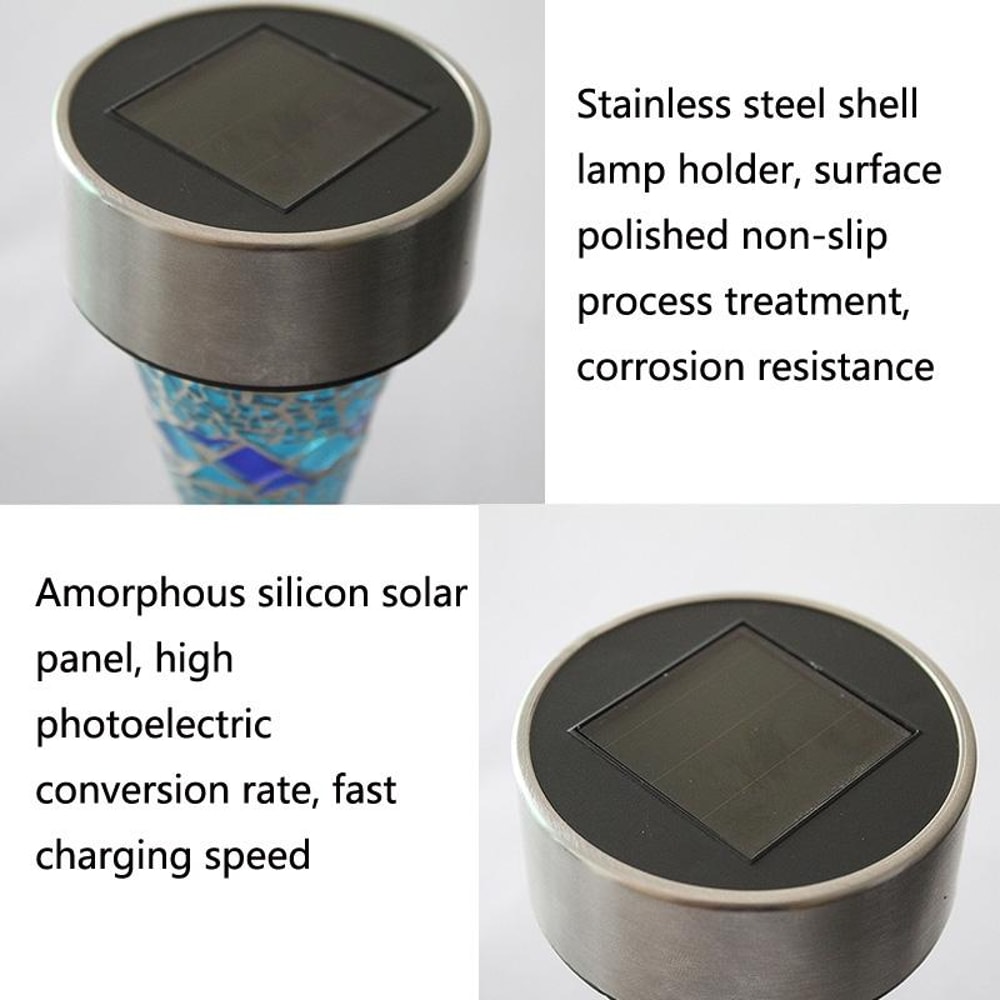 Solar Mosaic Garden Wall Lights IP65 Waterproof LED Pathway Decor 3