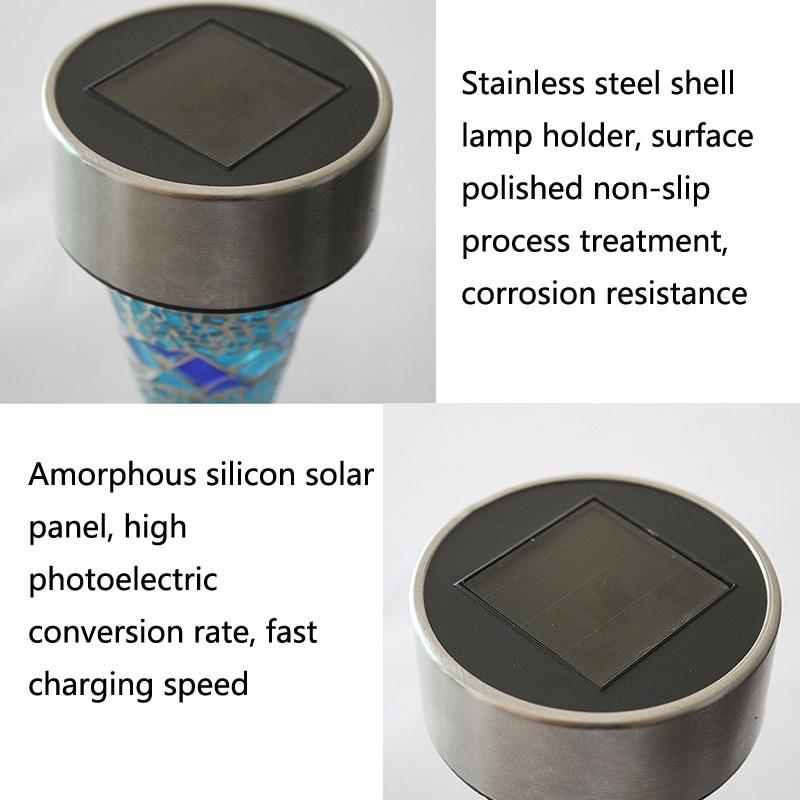 Solar Mosaic Garden Wall Lights IP65 Waterproof LED Pathway Decor 3