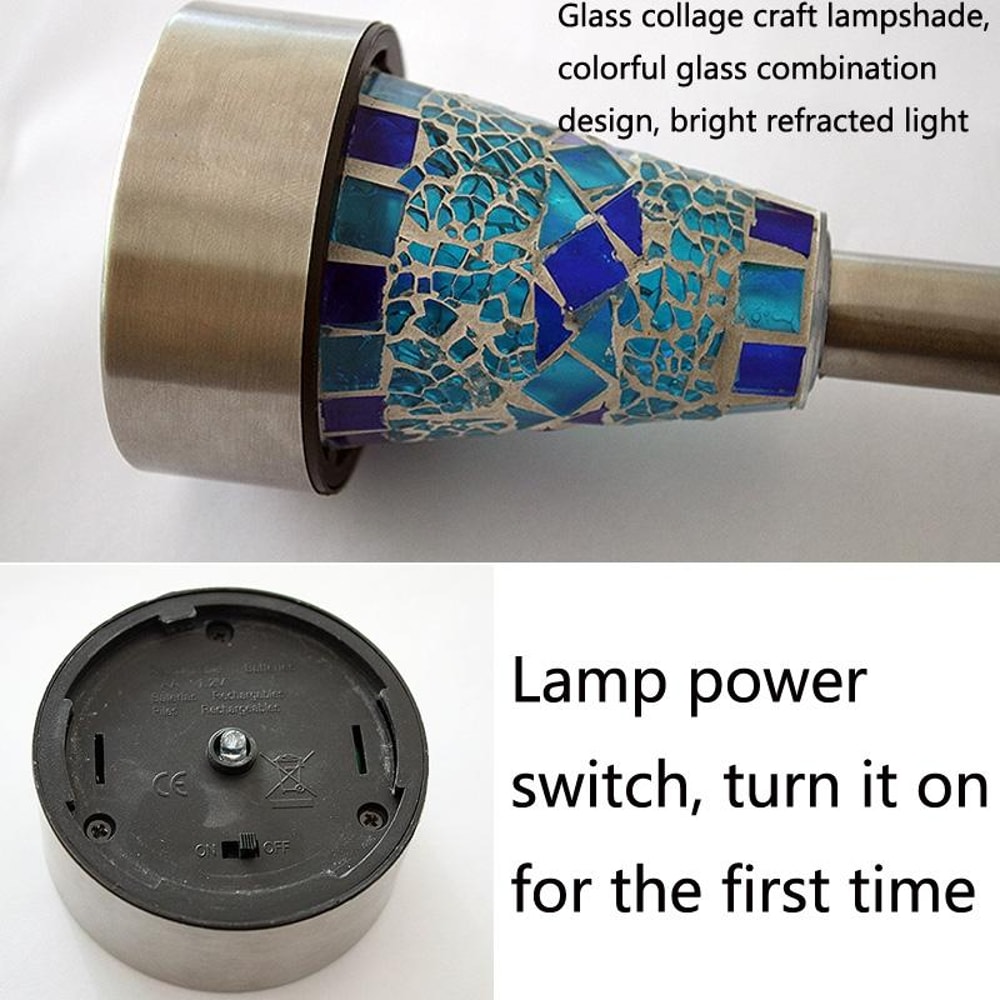 Solar Mosaic Garden Wall Lights IP65 Waterproof LED Pathway Decor 5