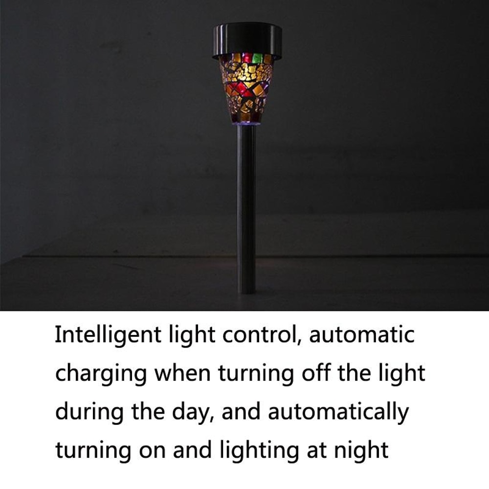 Solar Mosaic Garden Wall Lights IP65 Waterproof LED Pathway Decor 6