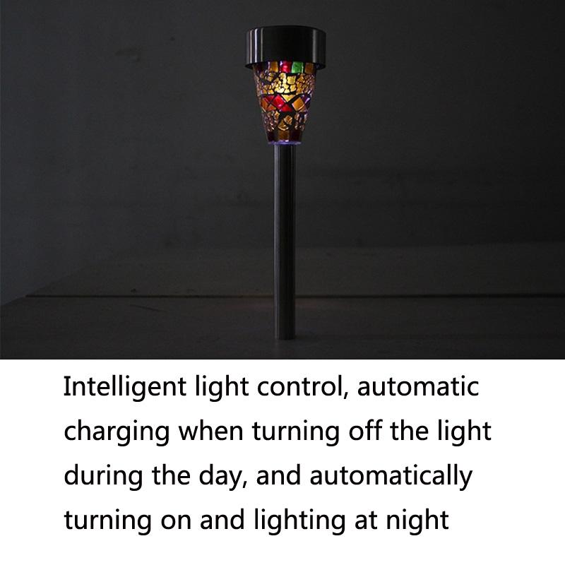 Solar Mosaic Garden Wall Lights IP65 Waterproof LED Pathway Decor 6