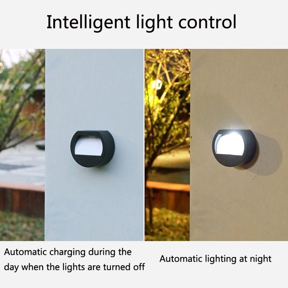 SolarGlow IP65 Solar Stair Lights Outdoor LED Wall Lamp For Garden Paths Steps 2