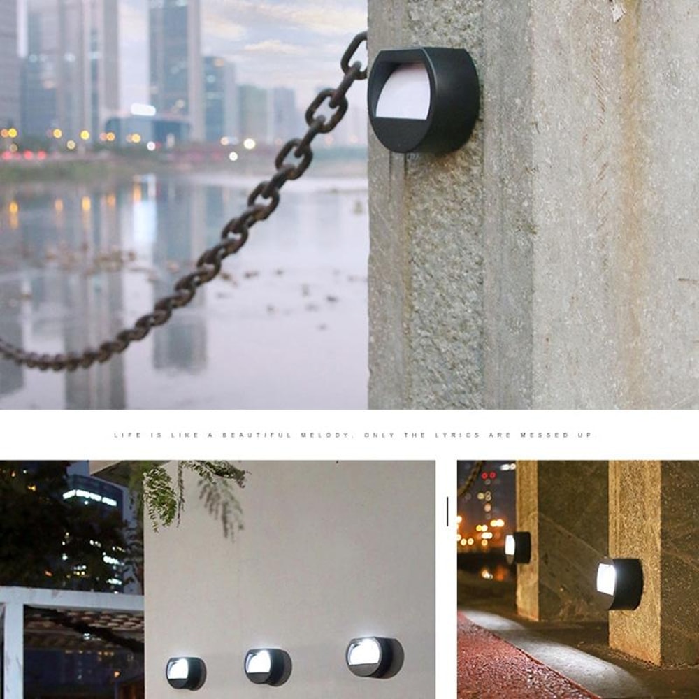 SolarGlow IP65 Solar Stair Lights Outdoor LED Wall Lamp For Garden Paths Steps 6