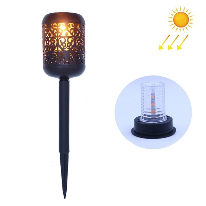 Solar Lotus Branch Garden Lights With Flickering Flame Effect For Outdoor Pathway Decor 1