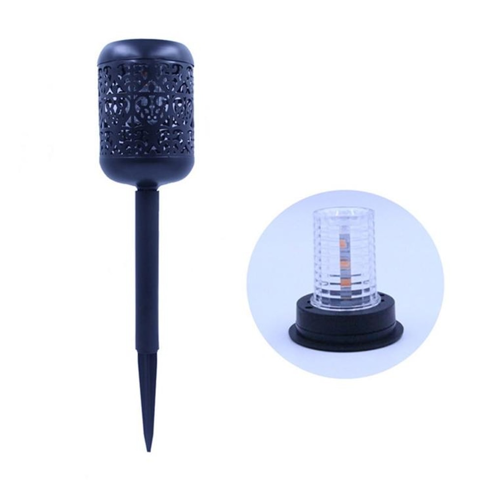 Solar Lotus Branch Garden Lights With Flickering Flame Effect For Outdoor Pathway Decor 5