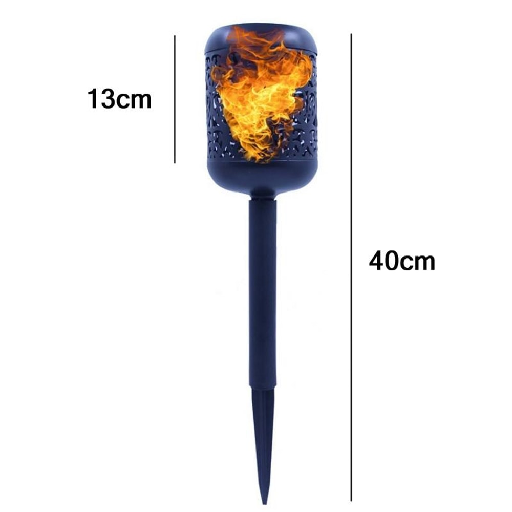 Solar Lotus Branch Garden Lights With Flickering Flame Effect For Outdoor Pathway Decor 3