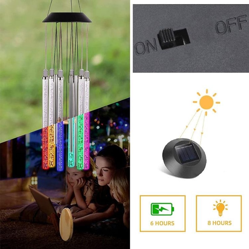 Solar Color Changing Wind Chime Light For Garden Patio And Outdoor Decor 3