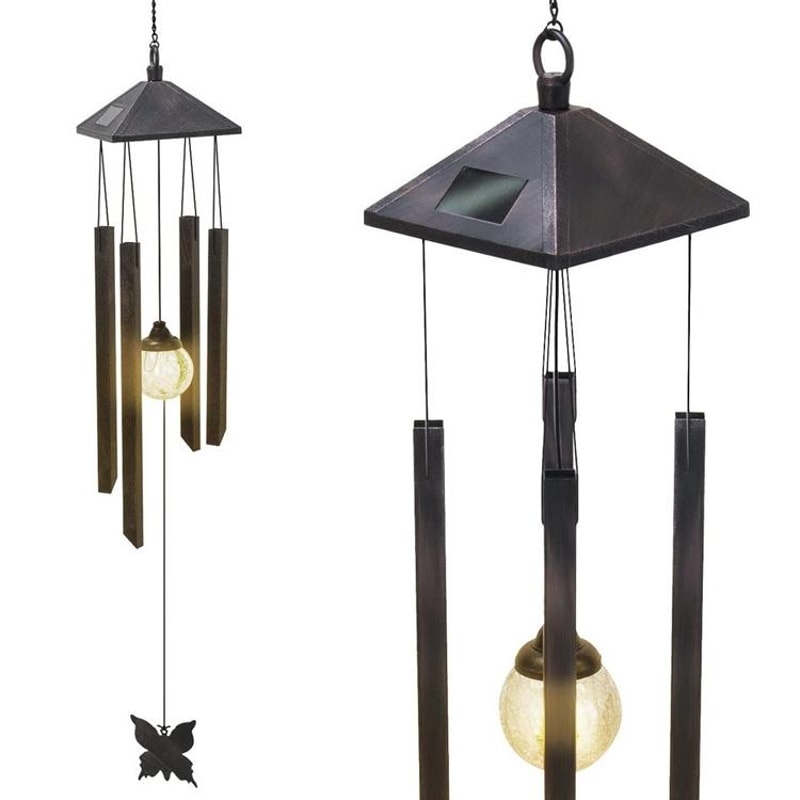 Solar Wind Ring Garden Light Waterproof Hanging LED Lantern 1