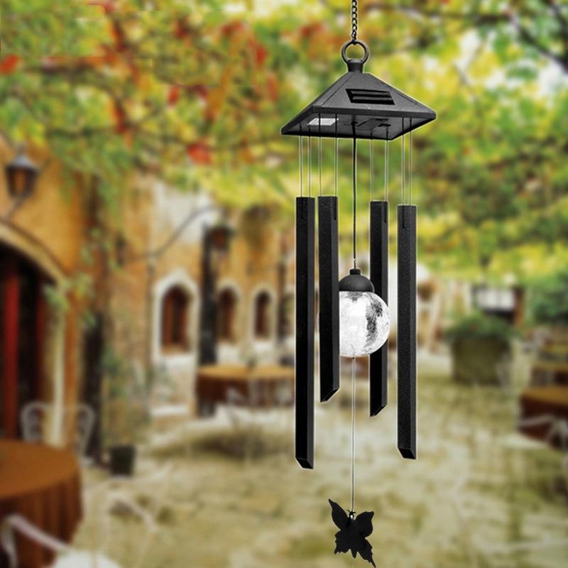 Solar Wind Ring Garden Light Waterproof Hanging LED Lantern 3