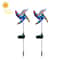 Solar Windmill Garden Lights 2 Pack Waterproof LED Lawn Decor With Auto On Off 0