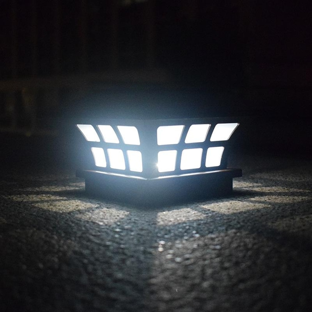 Solar LED Pillar Wall Light Waterproof Outdoor Garden Gate Lamp 8