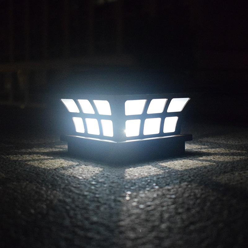 Solar LED Pillar Wall Light Waterproof Outdoor Garden Gate Lamp 8
