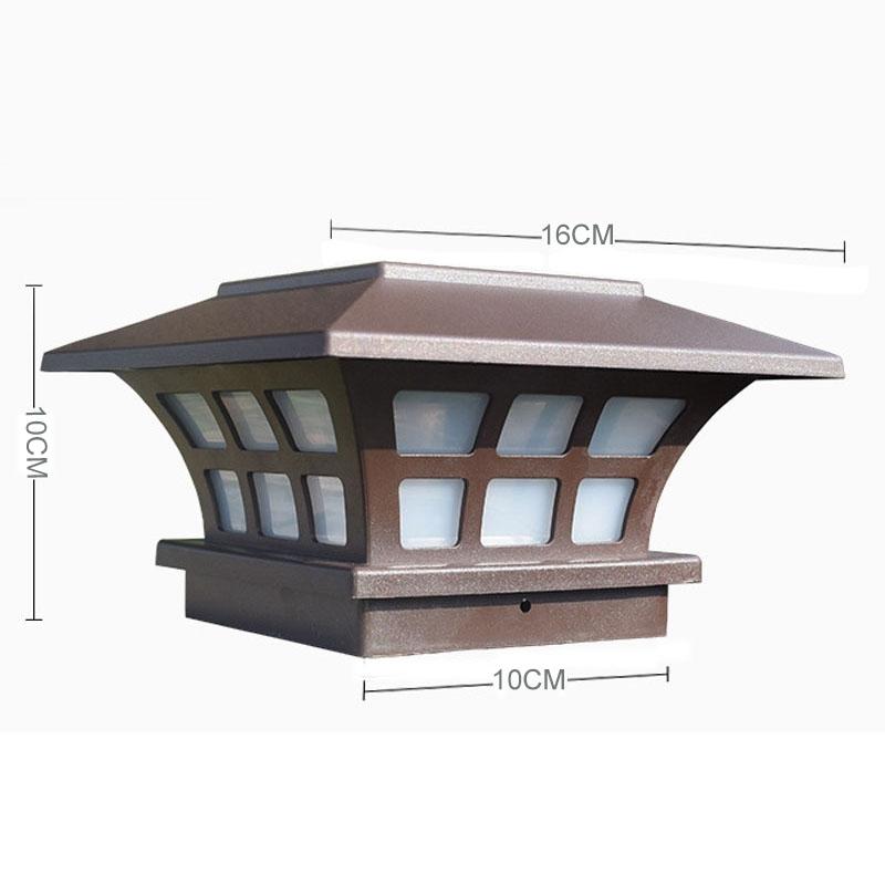 Solar LED Pillar Wall Light Waterproof Outdoor Garden Gate Lamp 5
