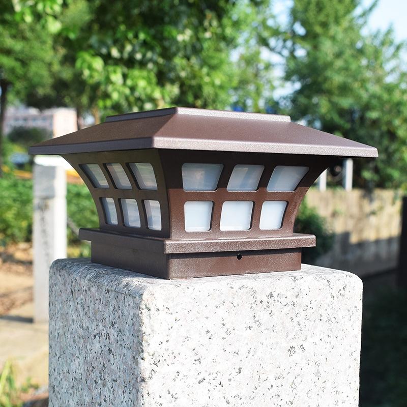 Solar LED Pillar Wall Light Waterproof Outdoor Garden Gate Lamp 7