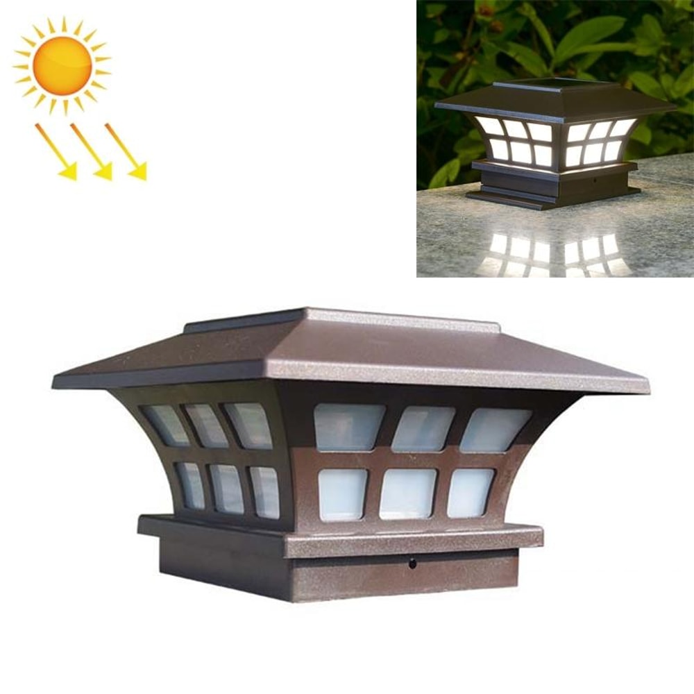 Solar LED Pillar Wall Light Waterproof Outdoor Garden Gate Lamp 3
