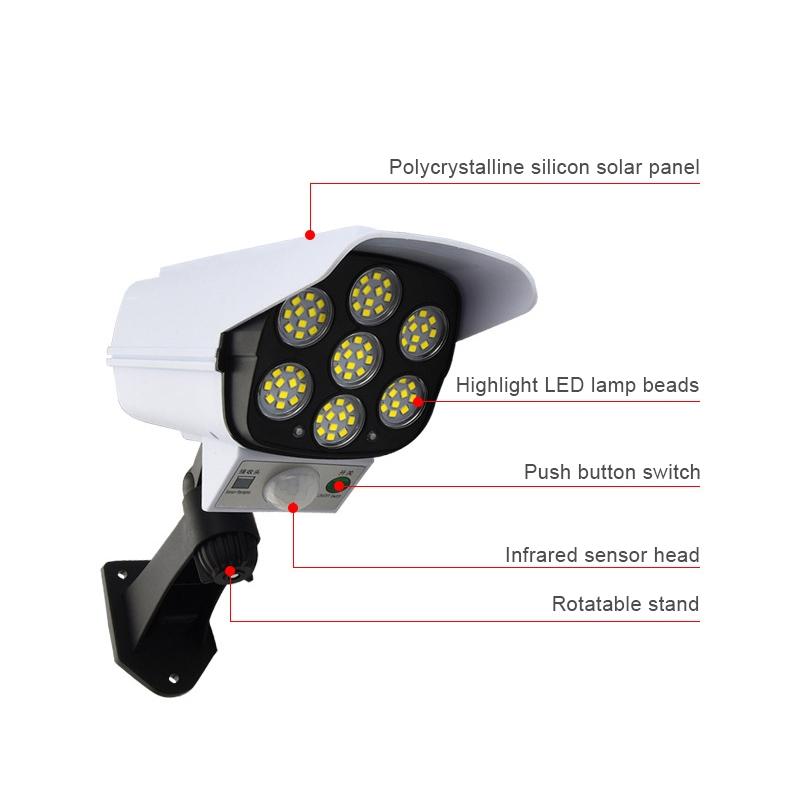 Solar Motion Sensor Security Light With Fake Camera And Infrared Detection 1