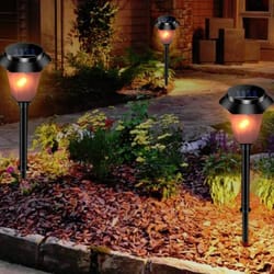solar flame garden light outdoor flickering led landscape lamp