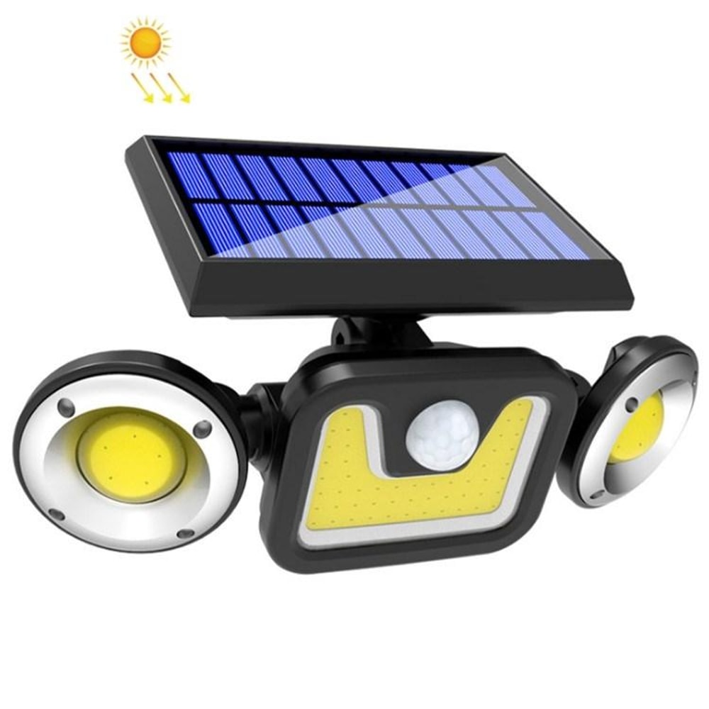 Solar Motion Sensor Wall Light IP65 Waterproof 3 Head LED Security Lamp 0