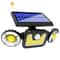 Solar Motion Sensor Wall Light IP65 Waterproof 3 Head LED Security Lamp 0