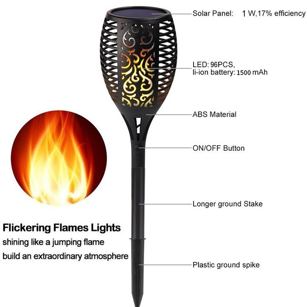 Flame Torch Lights Outdoor Waterproof LED Garden Pathway Lamps 3