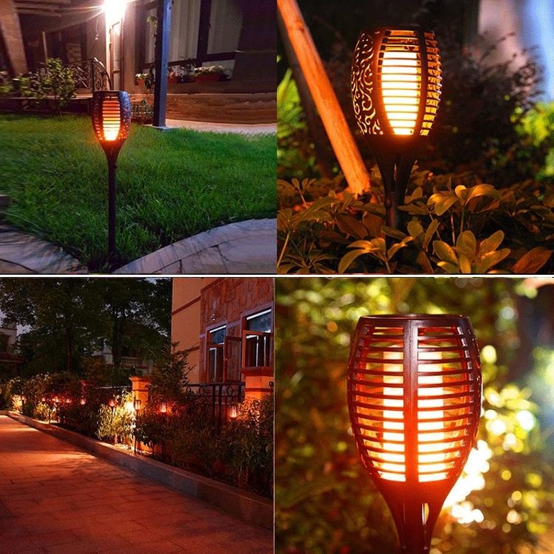 Flame Torch Lights Outdoor Waterproof LED Garden Pathway Lamps 4