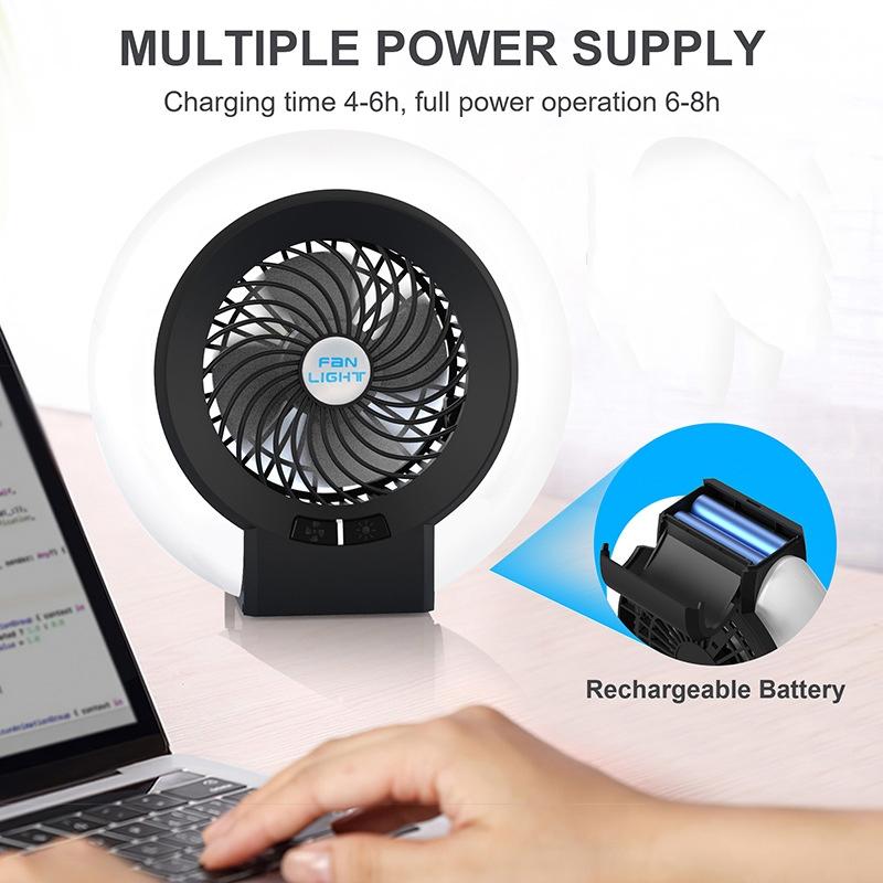 Rechargeable LED Camping Fan Light Portable Outdoor Hanging Tent Lantern