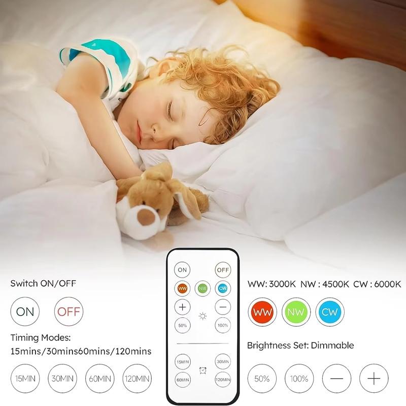 360 Magnetic LED Cabinet Spotlight Night Light With Remote Control USB Rechargeable Design 7