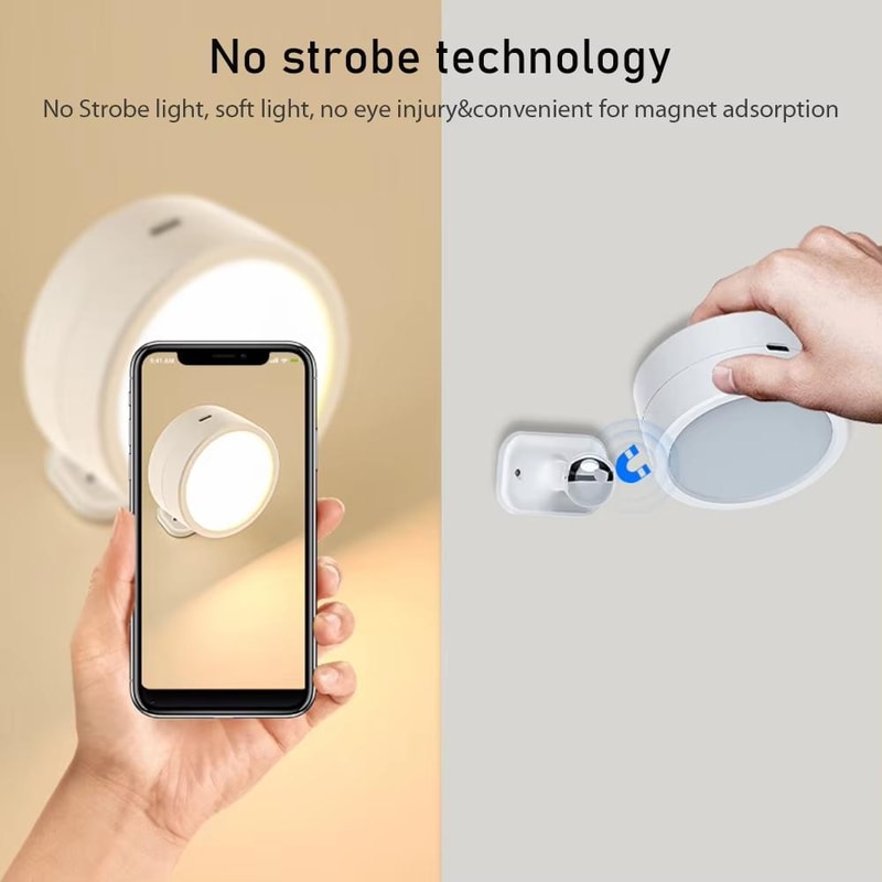 360 Magnetic LED Cabinet Spotlight Night Light With Remote Control USB Rechargeable Design 9