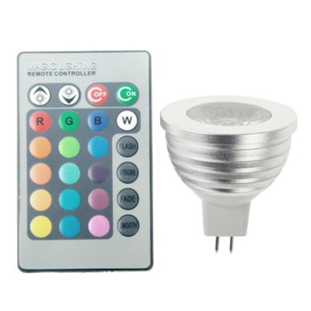 RGB LED Light Bulb With Remote Control 12V 3W Color Changing Spotlight 1