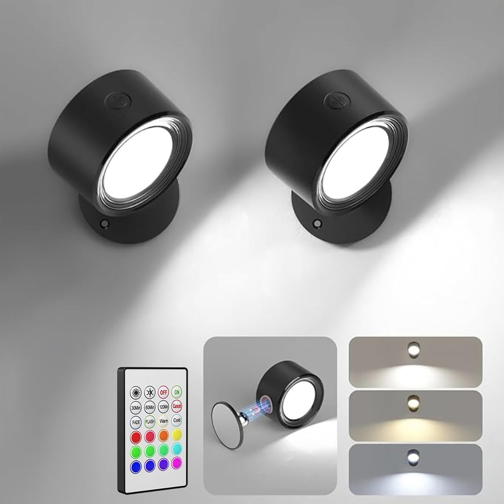 RGB Wall Light With Touch Control Adjustable Magnetic Lamp Head 1