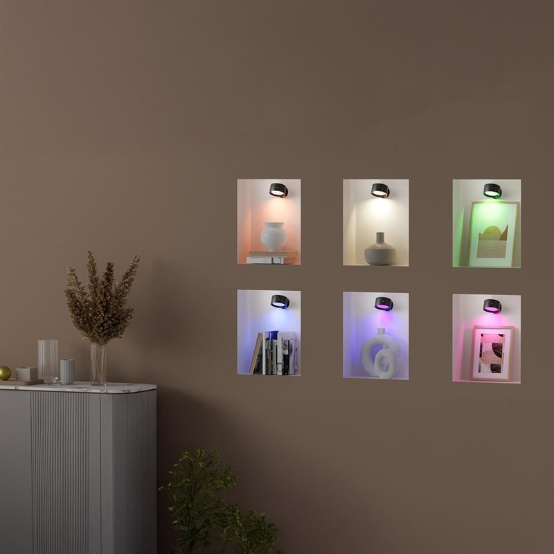 RGB Wall Light With Touch Control Adjustable Magnetic Lamp Head 7