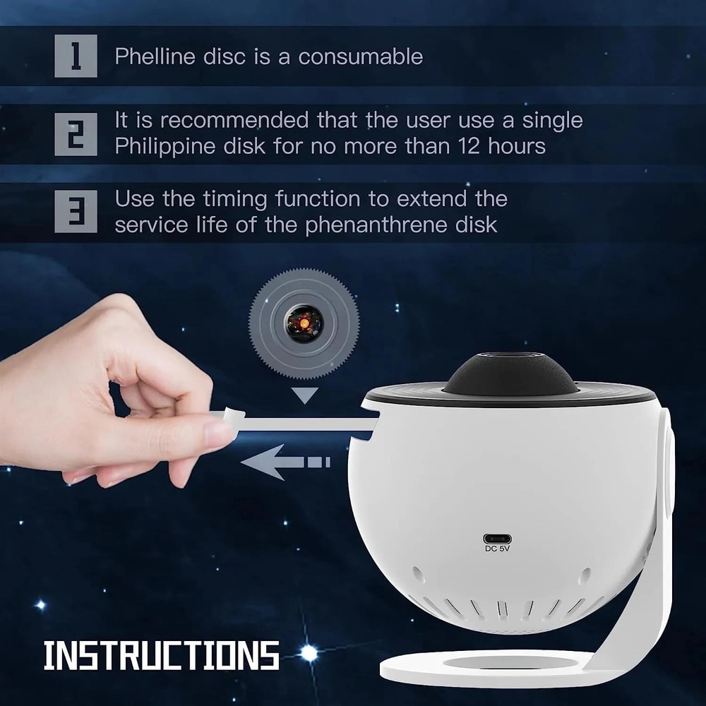 Galaxy Star Projector Night Light With 12 Space Films For Kids Bedroom Decor 5