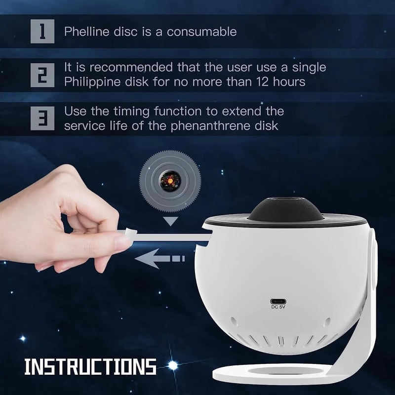 Galaxy Star Projector Night Light With 12 Space Films For Kids Bedroom Decor 5