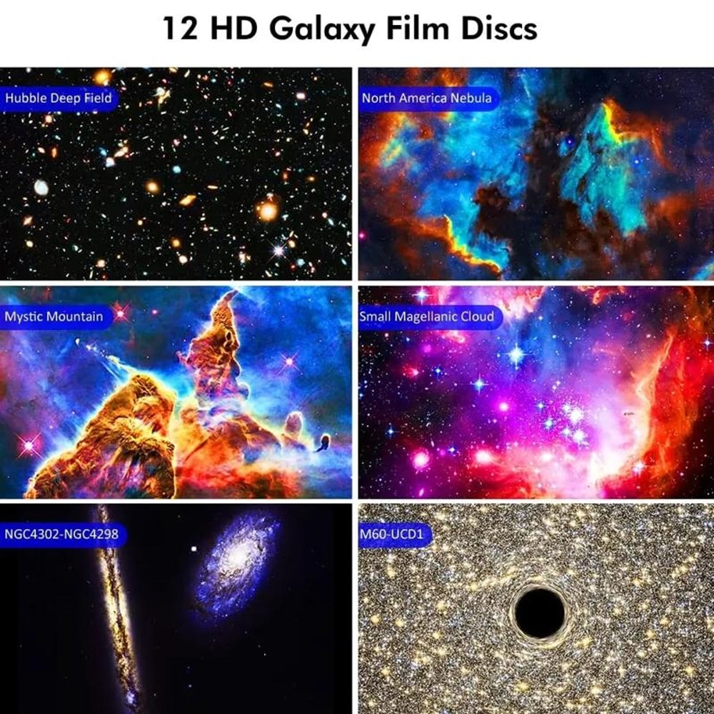 Galaxy Star Projector Night Light With 12 Space Films For Kids Bedroom Decor 8