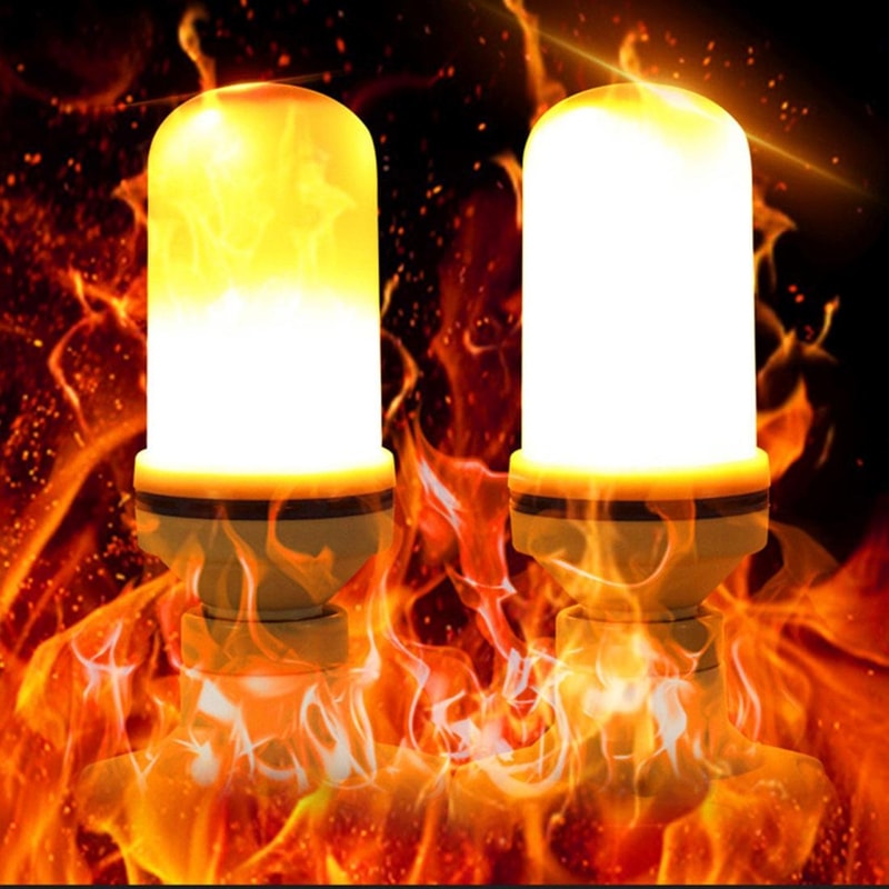 3 Mode LED Flame Light Bulb 6W Flickering Fire Effect Lamp For Home Party Decor 5