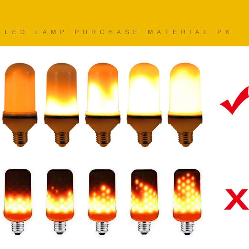 3 Mode LED Flame Light Bulb 6W Flickering Fire Effect Lamp For Home Party Decor 8