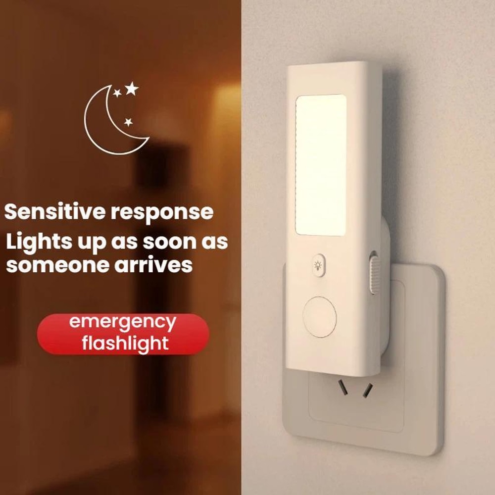 Smart Motion Sensor Night Light Rechargeable LED Plug In Flashlight 5