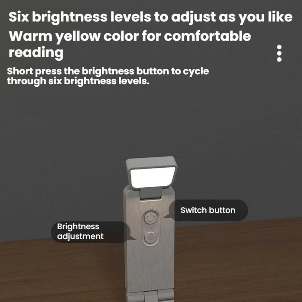 Portable USB Bookmark Reading Lamp Clip On LED Book Light With Eye Protection Adjustable Brightnes 6