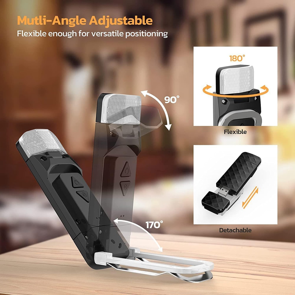 Rechargeable LED Book Light Clip On Reading Lamp With Eye Protection And Adjustable Brightness 1
