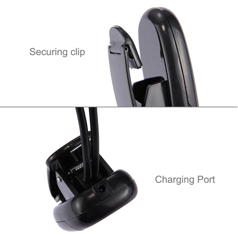 FlexGlow Dual Arm LED Book Light Clip On Reading Lamp For Books Laptops Travel 4