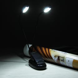flexglow dual arm led book light clip on reading lamp for books, laptops & travel