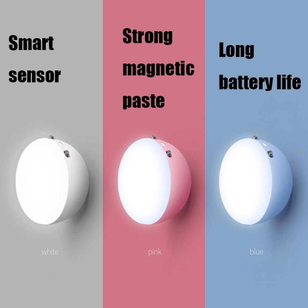 Smart Motion Sensor LED Night Light With Magnetic Wall Mount USB Rechargeable Battery 14