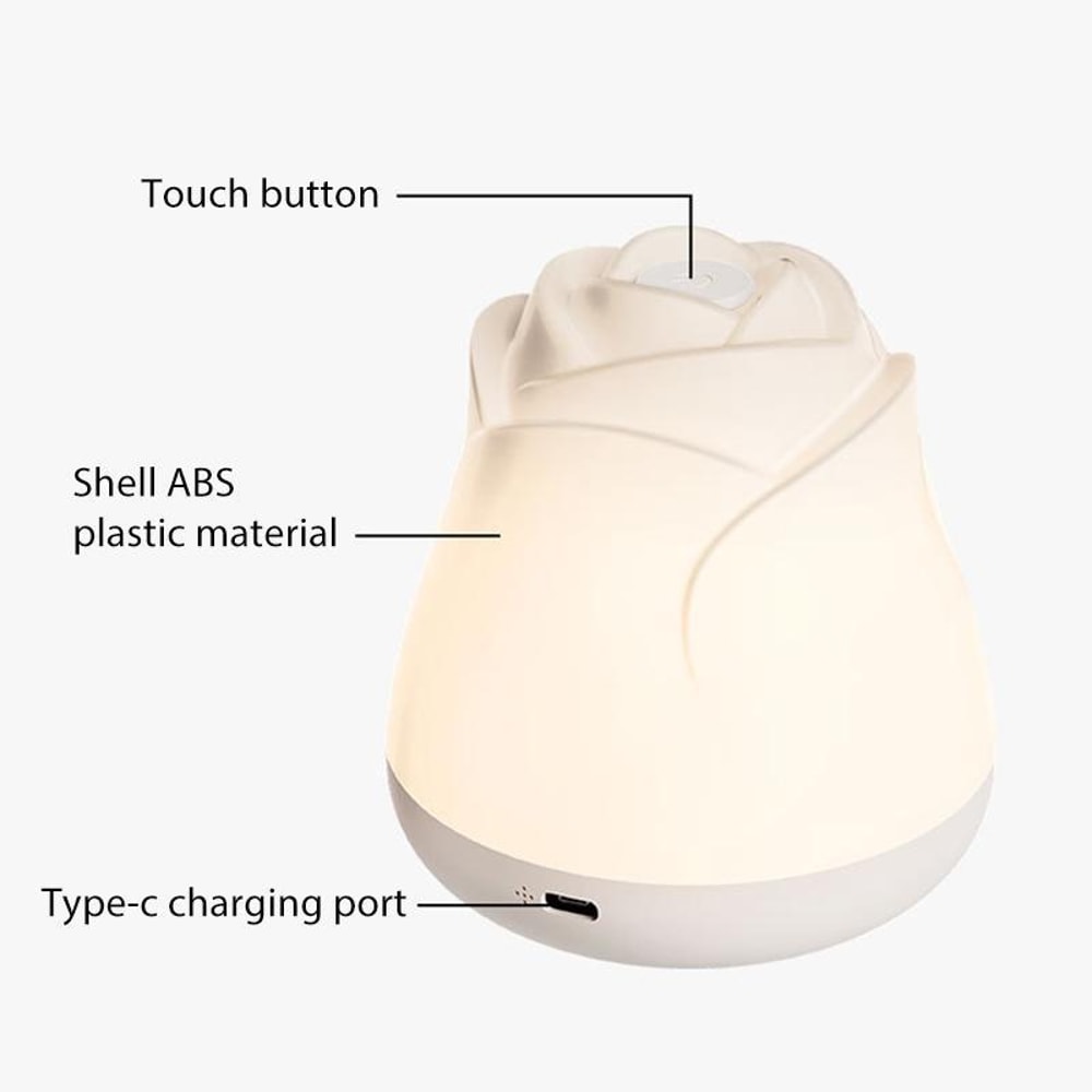 Rechargeable Rose Night Light Touch Sensor Bedside Lamp With 3 Color Dimmable Ambient Lighting 2