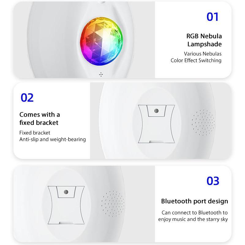AuroraGlow Galaxy Projector Night Light With Bluetooth Speaker Remote Control 5